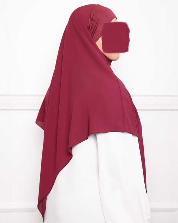 Khimar court en crêpe pointu khimar triangle khimar pas cher mon hijab pas cher rouge bordeaux